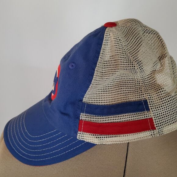 American Needle Chicago Cubs Trucker Hat Unisex Blue Red White 1984 Snapback MLB - Picture 7 of 13